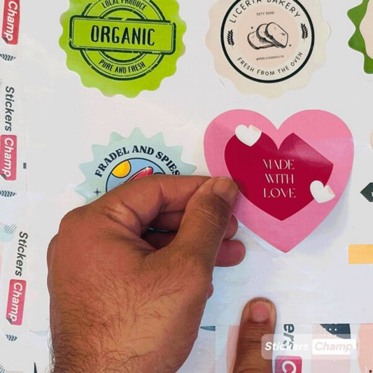 Non Tearable Sticker - Heart Shape