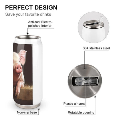 White Photo Printed Customized Steel Cola Can Sipper Bottle