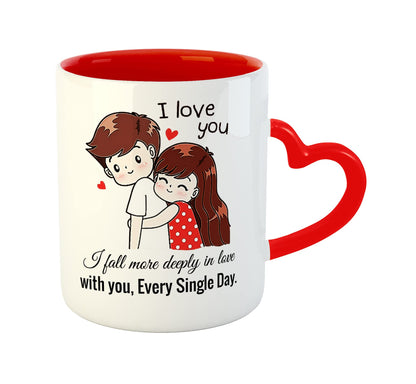 Red Heart Shape Photo Mug