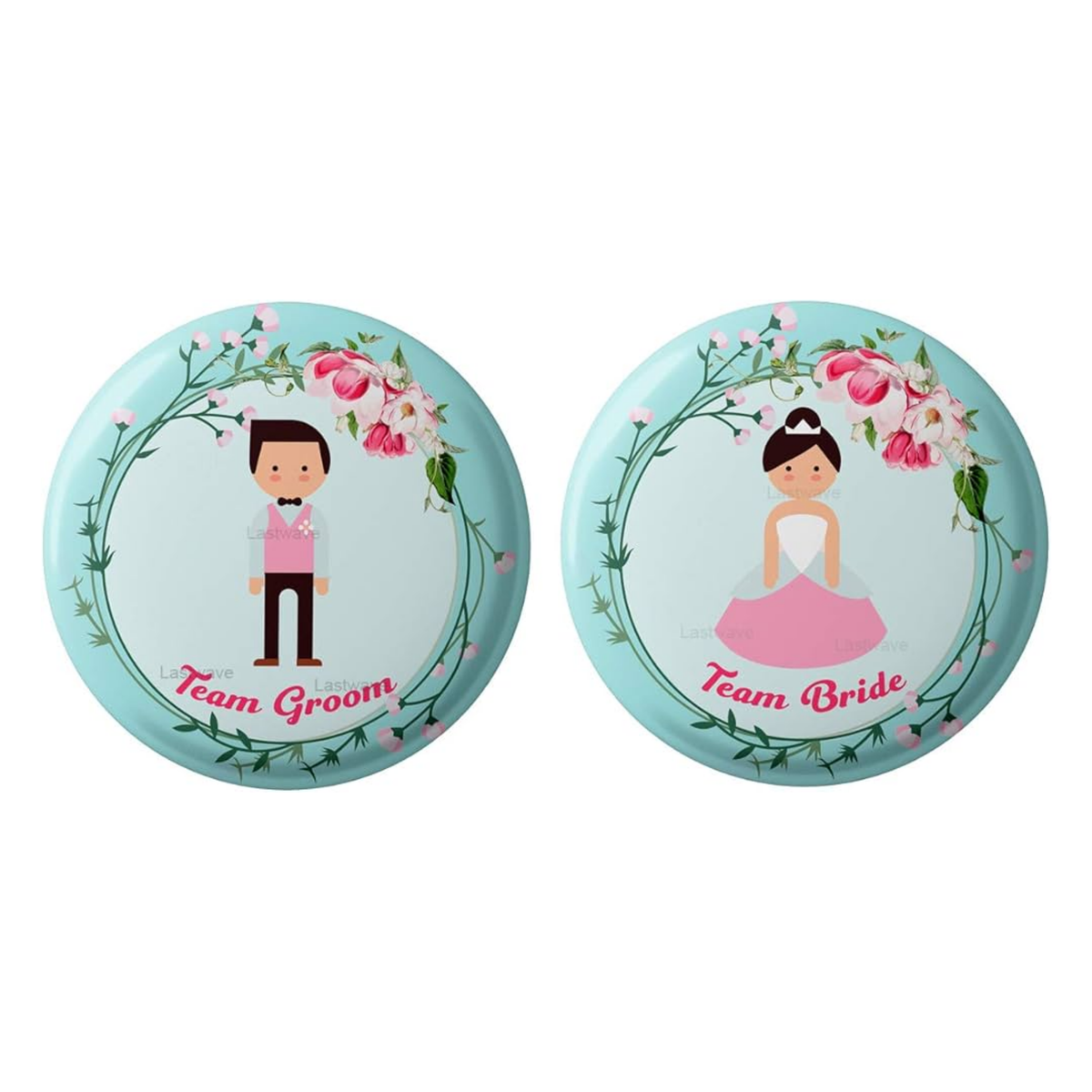 Bride and Groom Badges