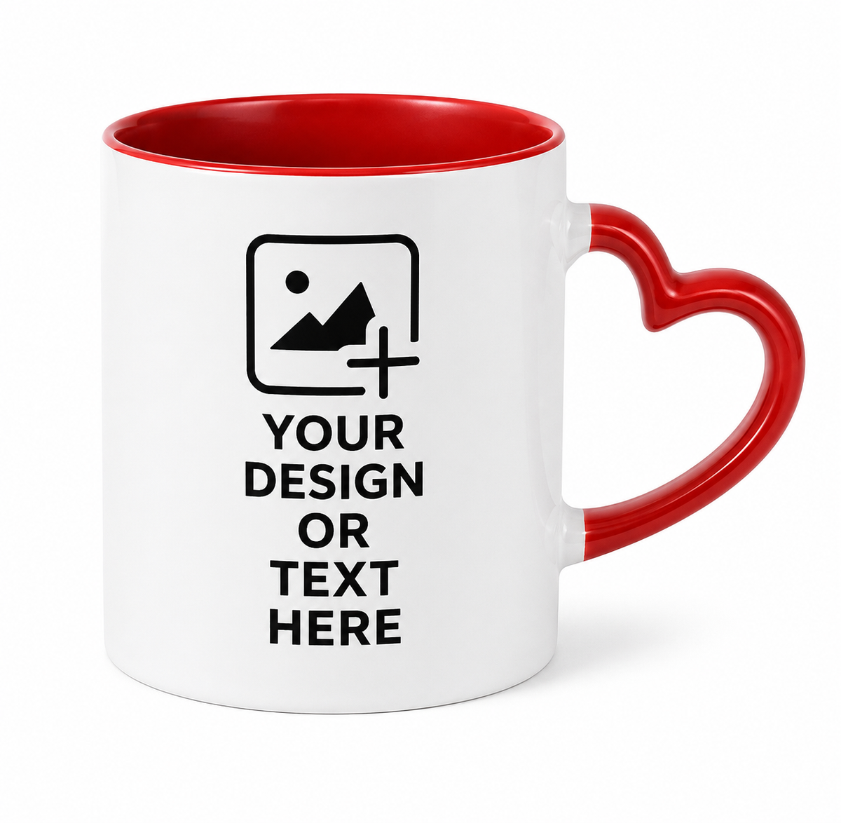 Red Heart Shape Photo Mug