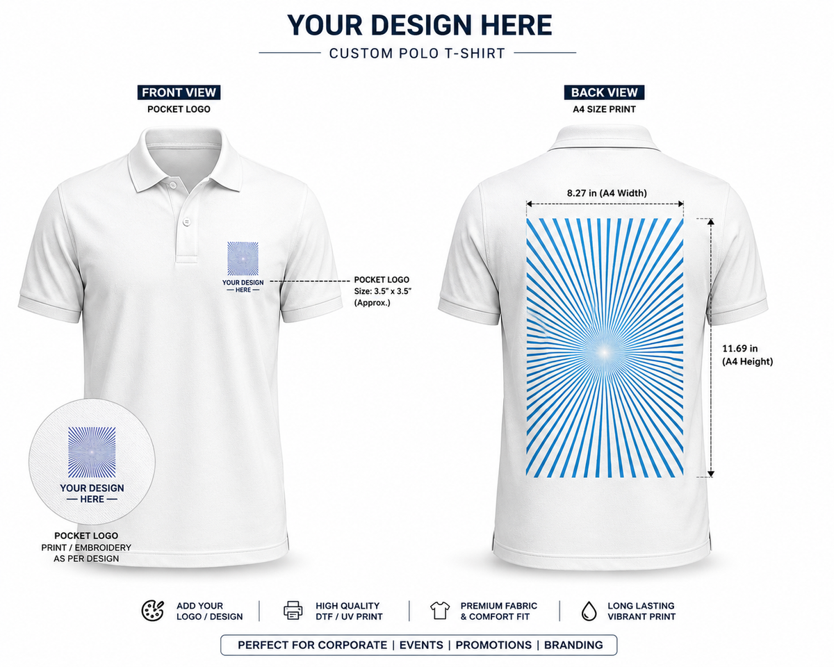 Custom Printed Cotton Polo T-shirt