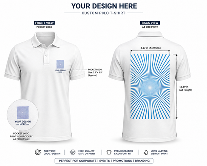 Custom Printed Cotton Polo T-shirt