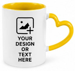Yellow Heart Shape Photo Mug
