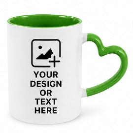 Green Heart Shape Photo Mug