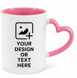 Pink Heart Shape Photo Mug