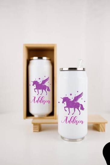 White Photo Printed Customized Steel Cola Can Sipper Bottle