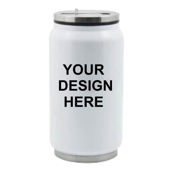 White Photo Printed Customized Steel Cola Can Sipper Bottle